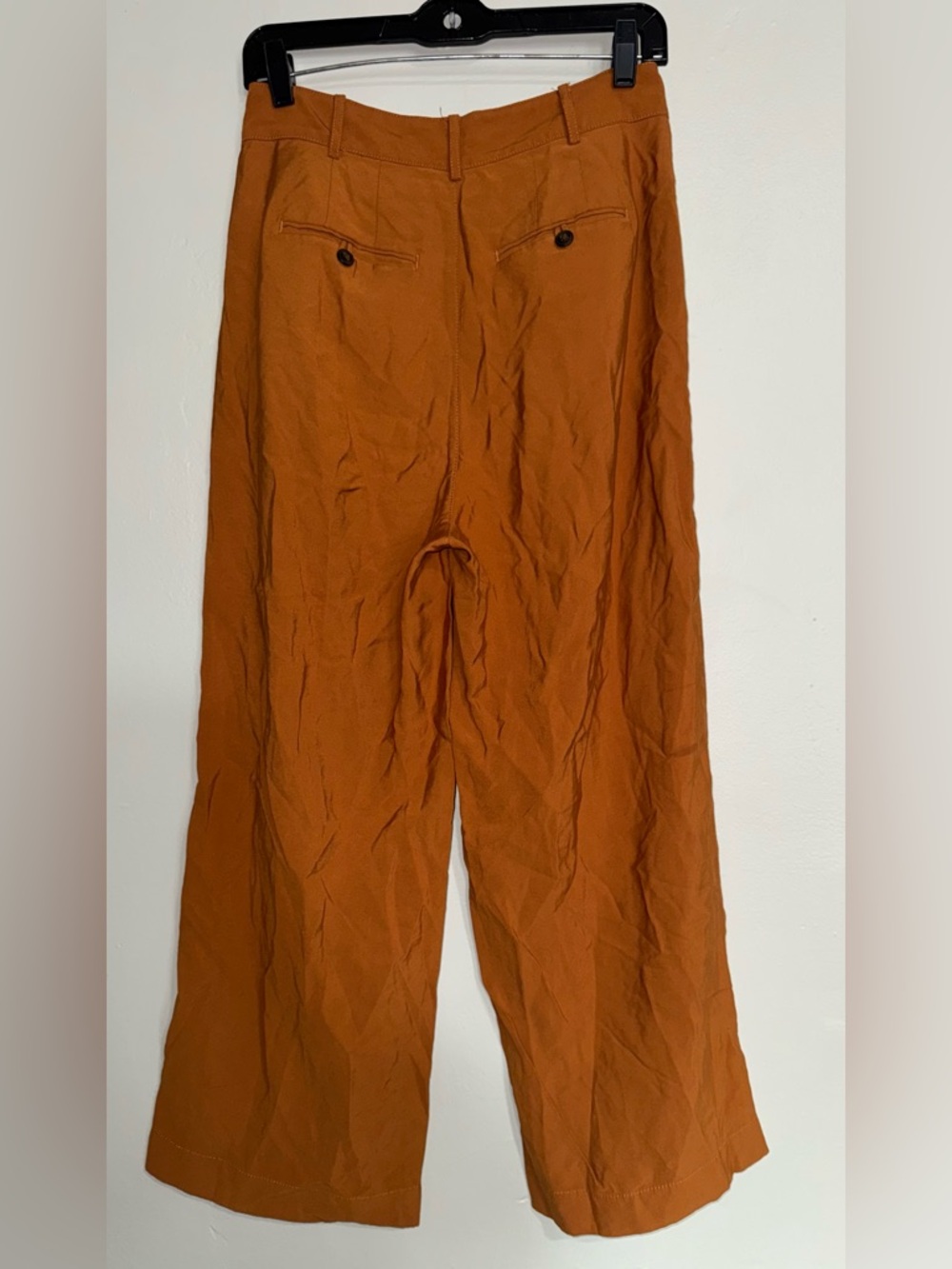 Madewell Rust-Orange Wide-Leg Cropped Trousers - Picture 3 of 10